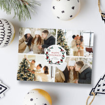 Festive Christmas Wreath 4 Photo Happy