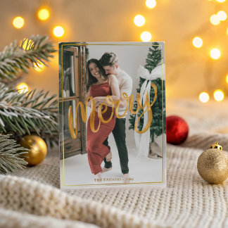 Cartão De Festividades Festive Couple Christmas - Modern Framed Merry