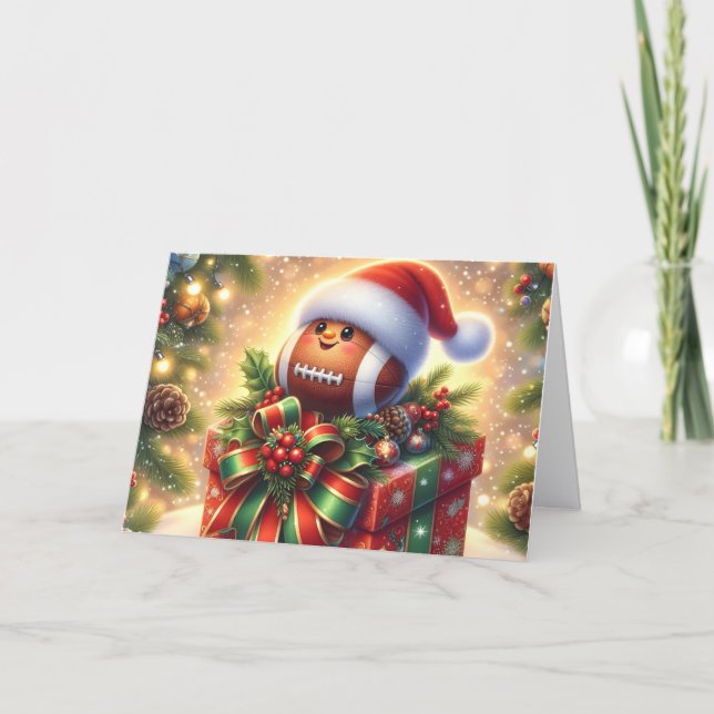 Cartão De Festividades Festive Football Christmas (Frente)