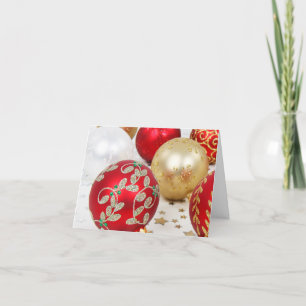 Cartão De Festividades Festive Holiday Christmas Ornaments Background