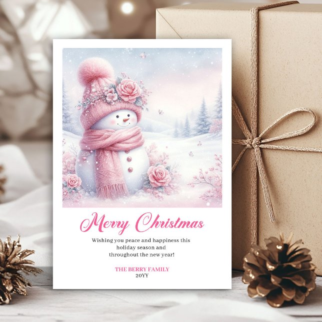 Cartão De Festividades Festive Pinkmas Download Winter Scene Christmas  (Festive Pinkmas Download Winter Scene Christmas Greeting Card

)