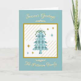 Cartão De Festividades Festive Royal Botanical Robin's Egg Blue Tree