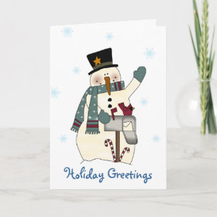 Cartão De Festividades Festive Snowman Christmas Card
