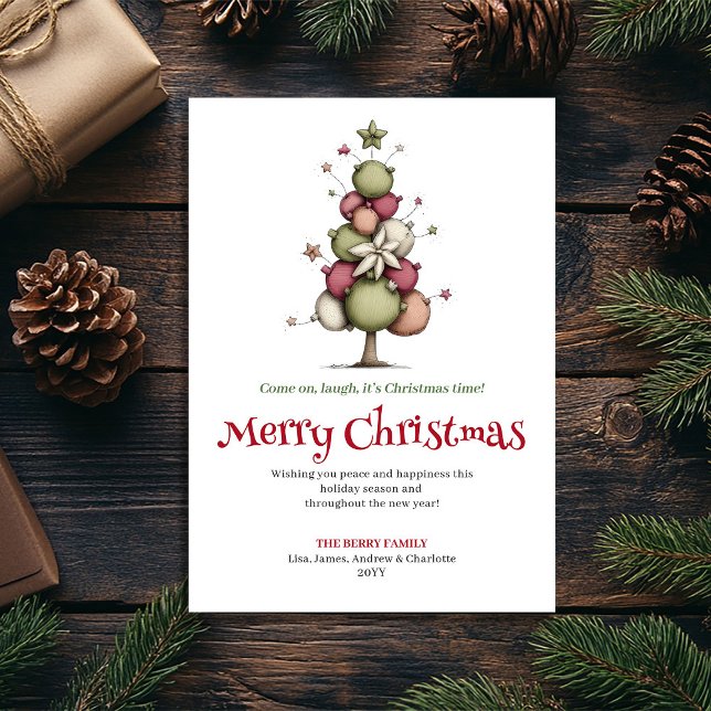 Cartão De Festividades Festive whimsical Christmas tree greeting card (Festive whimsical Christmas tree greeting card

)