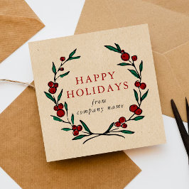 Cartão De Festividades Festive Wreath Merry Christmas Happy