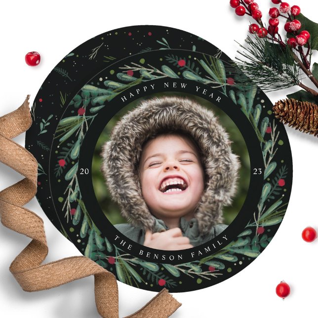 Cartão De Festividades Festivo Ano Novo Frota Deixa Berries Com Carteira (Criador carregado)