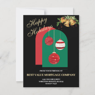Cartão De Festividades Festivo Black Watercolor Comercial ou Empresarial