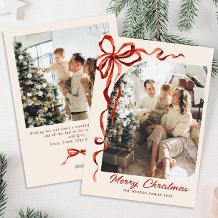 Cartão De Festividades Festivo Boho Natal Friso Arco Vermelho Friso 2 Fot