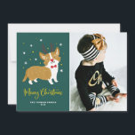 Cartão De Festividades Festivo Cute Corgi Reindeer Feliz Foto De Natal<br><div class="desc">Feliz Natal! Mande suas Cartões de natal festivas para este feriado com este cartão festivo de fotos de feriado personalizável. Ele apresenta um adorável córrego com um arco vermelho e chifres de renas. Personalize adicionando uma foto, nomes, ano e outros detalhes. Esta carta chata de Natal com foto de córgi...</div>