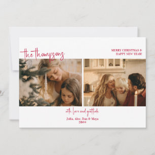 Cartão De Festividades Festivo Duas Colagem Fotográfica Simples Natal De