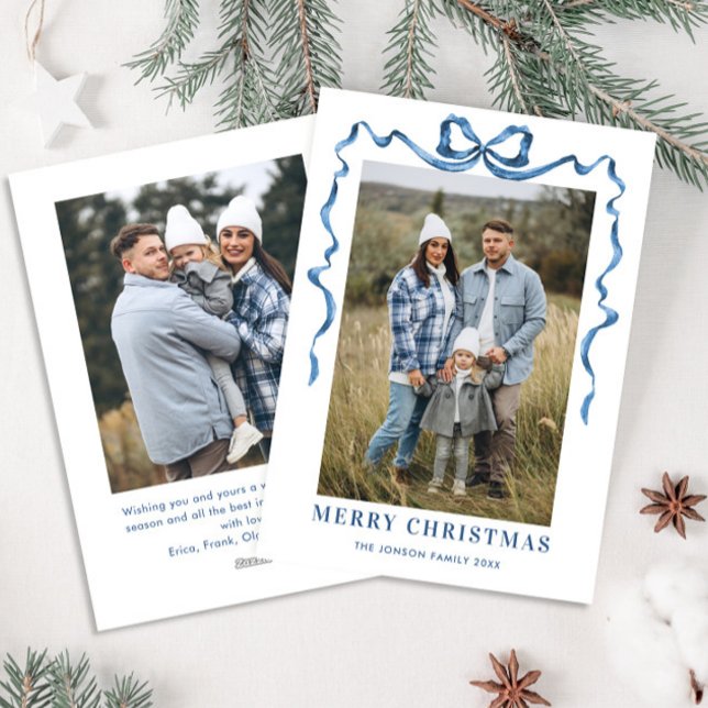 Cartão De Festividades Festivo Dusty Arco Azul Fita 2 Foto (Criador carregado)