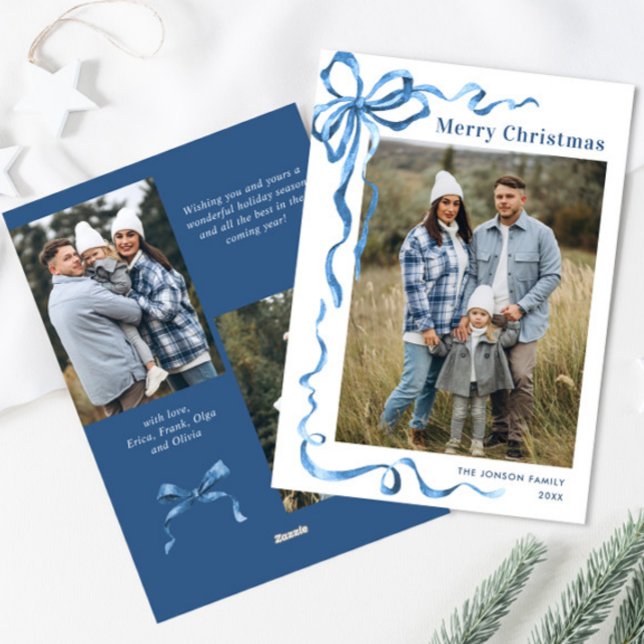 Cartão De Festividades Festivo Dusty Arco Azul Fita 3 Foto (Criador carregado)