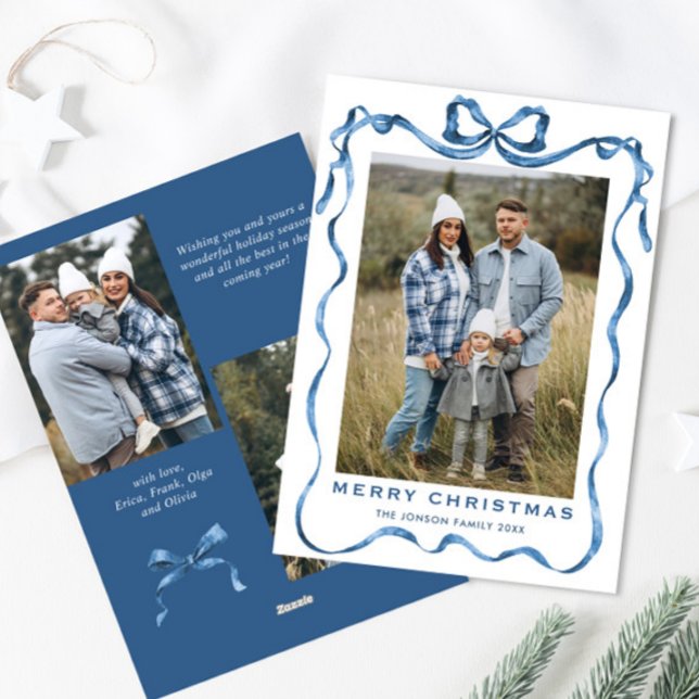 Cartão De Festividades Festivo Dusty Arco Azul Fita 3 Foto (Criador carregado)