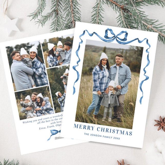 Cartão De Festividades Festivo Dusty Arco Azul Fita 5 Foto (Criador carregado)