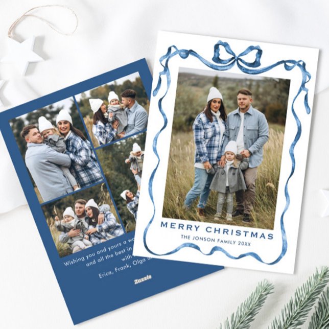 Cartão De Festividades Festivo Dusty Arco Azul Fita 5 Foto (Criador carregado)