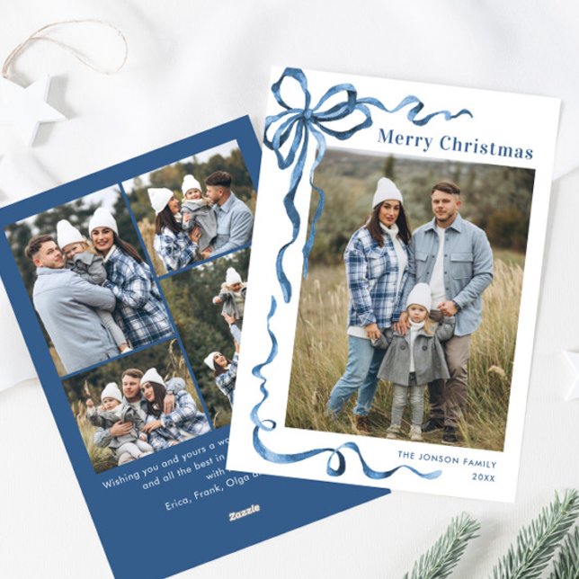 Cartão De Festividades Festivo Dusty Arco Azul Fita 5 Foto (Criador carregado)