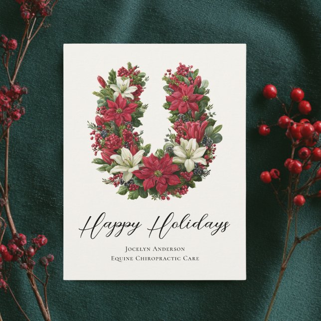 Cartão De Festividades Festivo Equestrian Business Natal (Criador carregado)