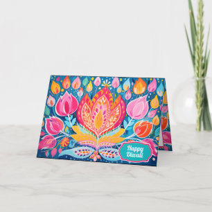 Cartão De Festividades Festivo Fauvist Diwali Saudações