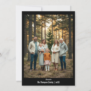 Cartão De Festividades Festivo Feliz Natal Preto Personalizado