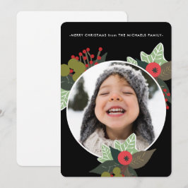 Cartão De Festividades Festivo Festa de Natal Círculo Botânico Foto de Na