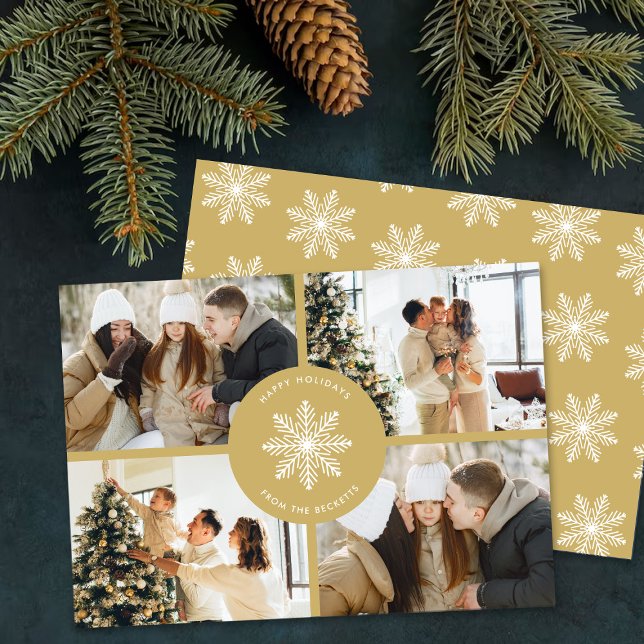 Cartão De Festividades Festivo Floco de Neve Natal 4 Foto (Criador carregado)