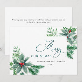 Cartão De Festividades Festivo Holly Berry Branch Christmas Corporate