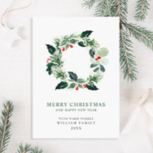 Festivo Holly Berry Wreath Christmas Saudação Holi