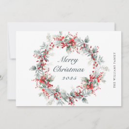 Cartão De Festividades Festivo Holly Berry Wreath de Natal