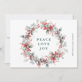 Cartão De Festividades Festivo Holly Berry Wreath de Natal