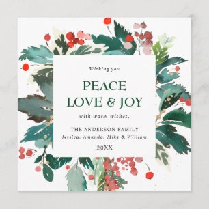 Cartão De Festividades Festivo Holly Berry Wreath Natal Saudação