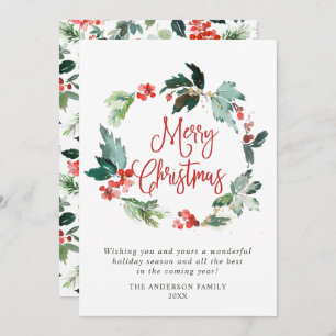 Cartão De Festividades Festivo Holly Berry Wreath Natal Saudação