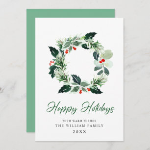 Cartão De Festividades Festivo Holly Berry Wreath Natal Saudação