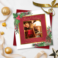 Festivo Holly & Pine Crimson Red Foto Natal