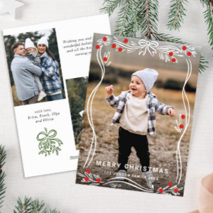 Cartão De Festividades Festivo Mão Desenhada Arco de Natal Fita 3 Foto