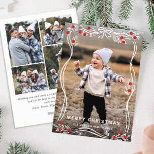 Cartão De Festividades Festivo Mão Desenhada Arco de Natal Fita 5 Foto