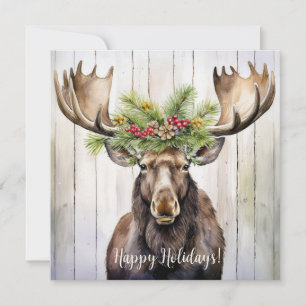 Cartão De Festividades Festivo Moose Natal
