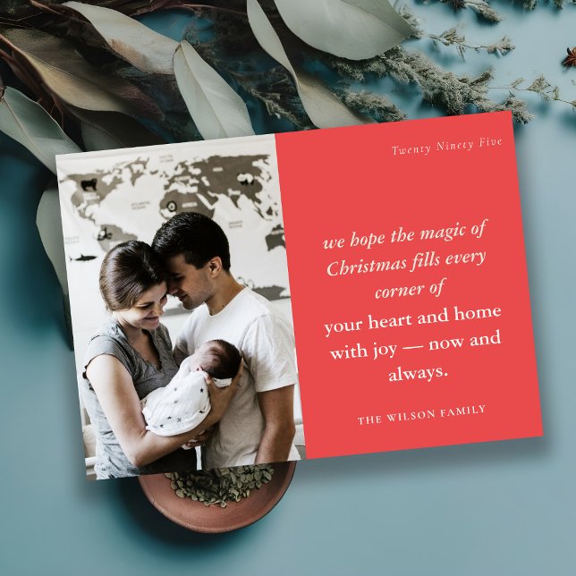 Cartão De Festividades Festivo Vermelho Mínimo 1 Foto Natal (Criador carregado)