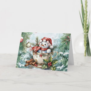 Cartão De Festividades Festivo Vintage Watercolor Vazio de Natal