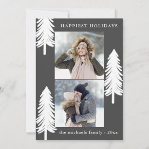 Cartão De Festividades Festivo White Pine Treine Dois Feriados Fotográfic