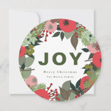 Festivo Wreath com Joy Typografia