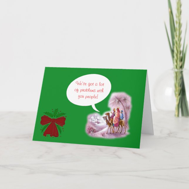 Cartão De Festividades Festivus feliz com os 3 homens sábios (Frente)