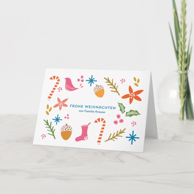 Cartão De Festividades Festliche Doodles o frohe Weihnachten Karten (Frente)