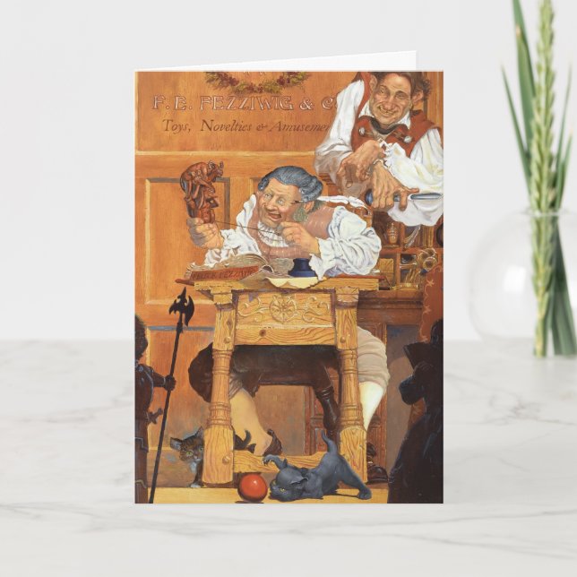 Cartão De Festividades Fezziwig velho (Frente)