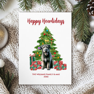 Cartão De Festividades Ficha de Feliz Howlidays do Wolfhound Irlandês