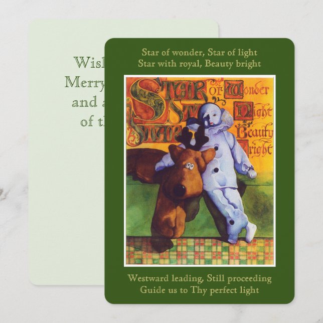 Cartão De Festividades Ficha de Natal Plana STAR OF WONDER (Frente/Verso)