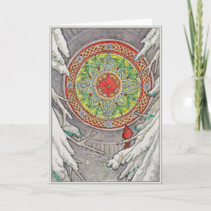 Cartão De Festividades Ficha de saudação da janela de dezembro