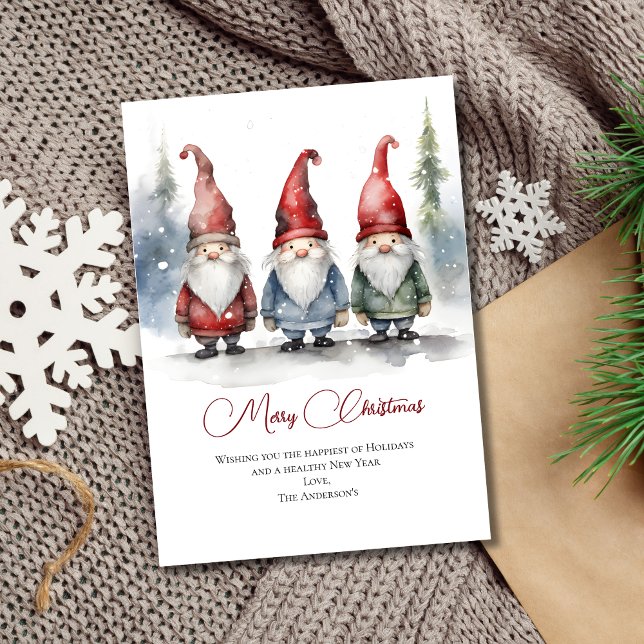Cartão De Festividades Ficha de Saudação de Natal dos Gnomos (Merry Christmas Gnomes Card)