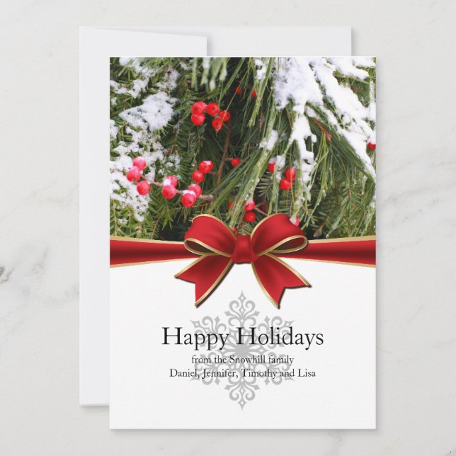 Cartão De Festividades Ficha Plana Feriados Felizes Feriados de inverno (Frente)