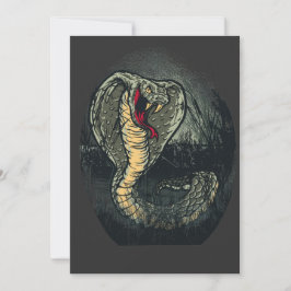 Cartão De Festividades Fierce Cobra Snake Dark Jungle Tattoo Art