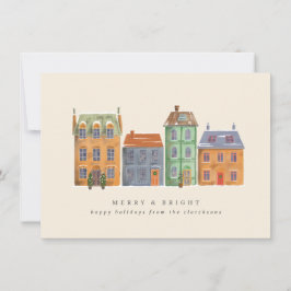 Cartão De Festividades Fila De Casas De Um Dia De Inverno